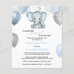 Budget Elephant Boy Balloons Virtual Baby Dusche