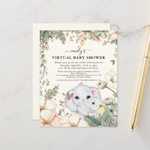 Budget Elephant Cream Virtual Baby Dusche einladen