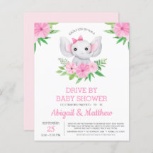 BUDGET Elephant Drive by Baby Shower Einladung