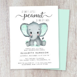 Budget Elephant Mint Baby Sprinkle Einladung