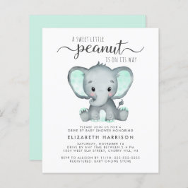 Budget Elephant Mint Drive by Baby Shower Einladun
