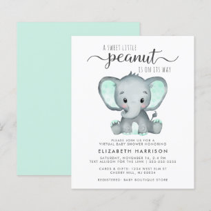 Budget Elephant Mint Virtual Baby Dusche einladen