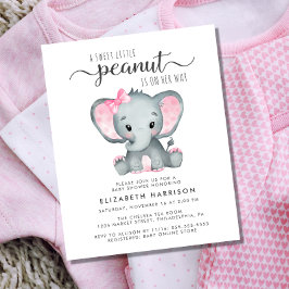 Budget Elephant Pink Baby Girl Dusche Einladung