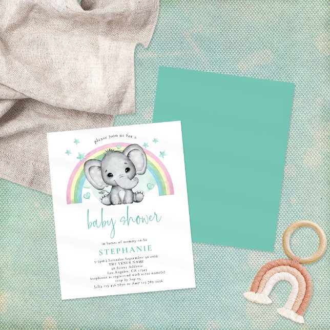 Budget Elephant Rainbow Gender Neutral Baby Shower (Von Creator hochgeladen)