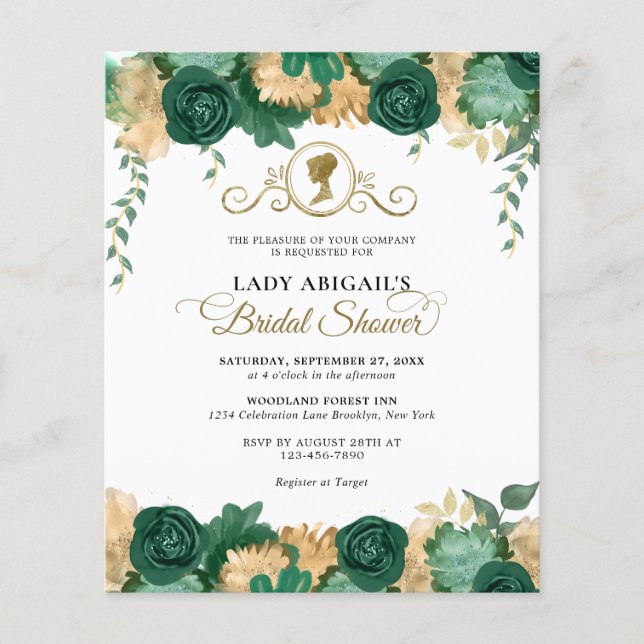 BUDGET Emerald Floral Viktorianisches Brautparty (Vorderseite)