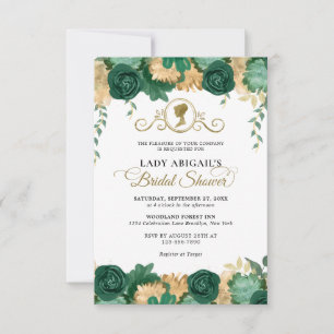 BUDGET Emerald Floral Viktorianisches Brautparty Mitteilungskarte