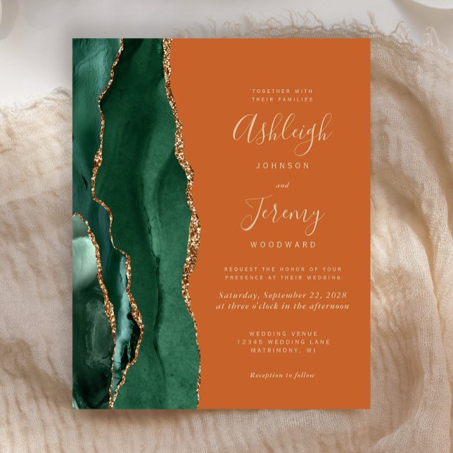 Budget Emerald Green Agate Rust Einladung zur Hoch (Von Creator hochgeladen)