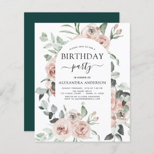 Budget Emerald Green Birthday Party Floral