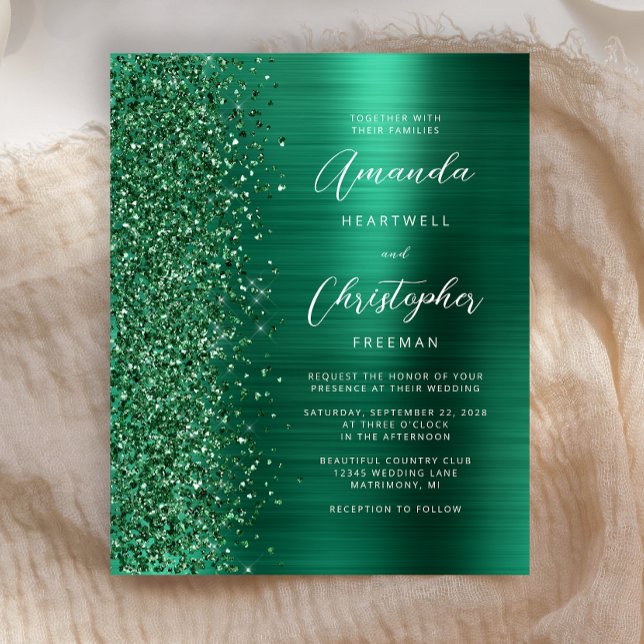 Budget Emerald Green Brushed Metal Wedding (Von Creator hochgeladen)