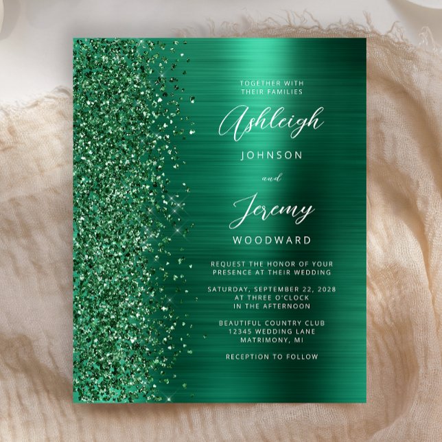 Budget Emerald Green Brushed Metal Wedding (Von Creator hochgeladen)