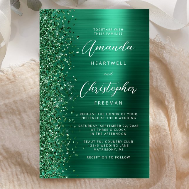 Budget Emerald Green Brushed Metal Wedding (Von Creator hochgeladen)