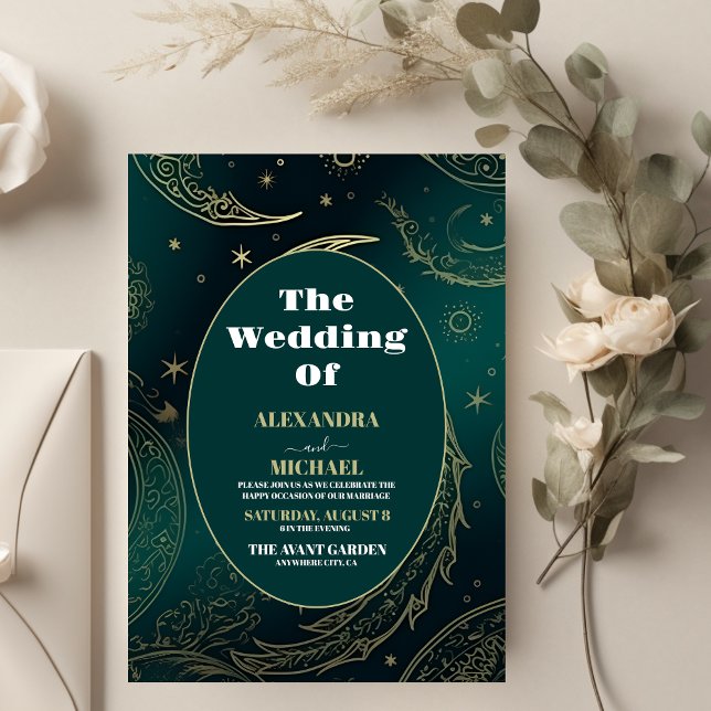 Budget Emerald Green Gold Celestial Wedding (Von Creator hochgeladen)