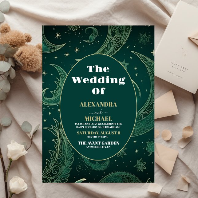 Budget Emerald Green Gold Celestial Wedding (Von Creator hochgeladen)