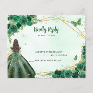 Budget Emerald Green Gold Floral Princess UAWG
