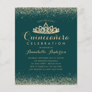 Budget Emerald Green Gold Quinceañera Tiara Einlad