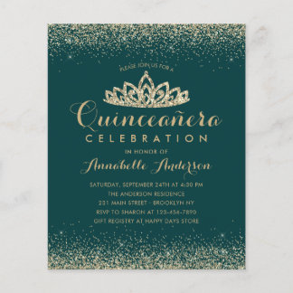Budget Emerald Green Gold Quinceañera Tiara Einlad