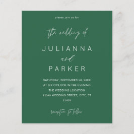 Budget Emerald Green MOD Calligraphy Wedding Flyer