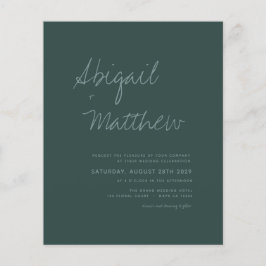 Budget Emerald Green Simple Wedding Fly Flyer