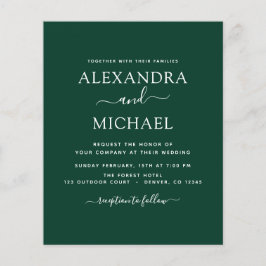 Budget Emerald Green Wedding Modern Typografy