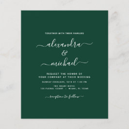 Budget Emerald Green Wedding Modern Typografy