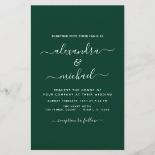 Budget Emerald Green Wedding Modern Typografy