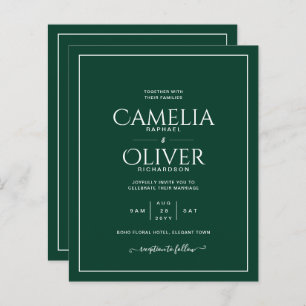 Budget Emerald Green White Monochrome Wedding