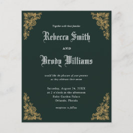Budget Emerald Vintag Lace Wedding Einladung