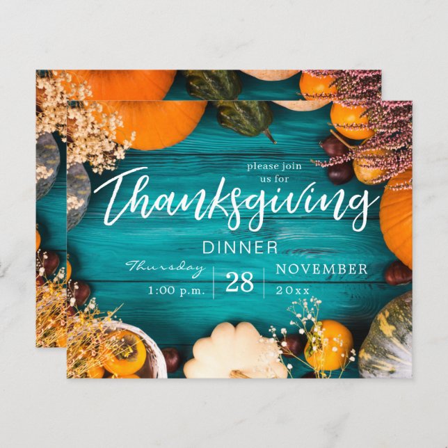 Budget Erntedank Dinner Fest Blue Pumpkin (Vorne/Hinten)