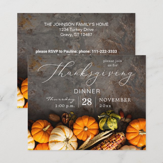 Budget Erntedank Dinner Pumpkins (Vorne/Hinten)