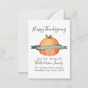 Budget Erntedank Neue Zuhause Pumpkin Moving Card Mitteilungskarte