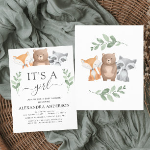 Budget Es ist eine Girl Baby Dusche Woodland Green Flyer