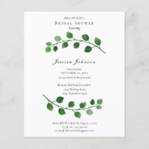 Budget Eucalyptus Bridal Dusche Einladung