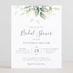 Budget Eucalyptus Bridal Dusche Einladung