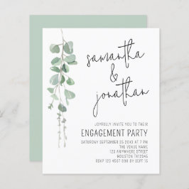 Budget Eucalyptus Script-Verlobung Einladung