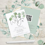 Budget Eucalyptus We Do QR Code Wedding Invitation<br><div class="desc">A value for money BUDGET alternative on a smaller size 4.5 x 5.6” semi-gloss 110lbs weight, which is of similar thickness to a postcard (however is not suitable to use as a postcard.). PLEASE NOTE there is ONE invite per sheet. Budget Eucalyptus We Do QR Code Wedding Invitation. Add your...</div>