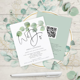 Budget Eucalyptus We Do QR Code Wedding Invitation