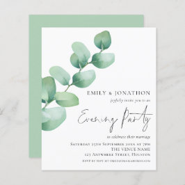Budget Eucalyptus Wedding Abend Party Einladung