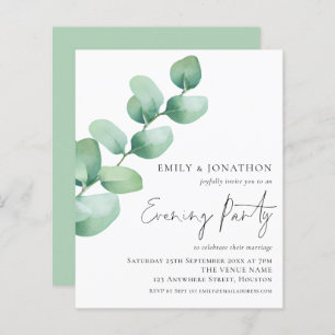 Budget Eucalyptus Wedding Abend Party Einladung
