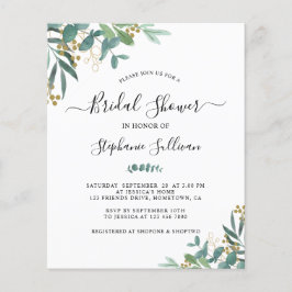 Budget Eukalyptus Blätter Bridal Dusche Einladung
