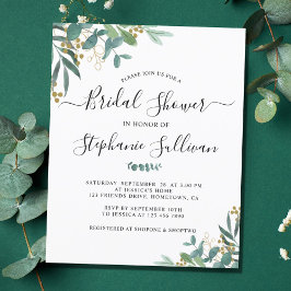Budget Eukalyptus Blätter Bridal Dusche Einladung