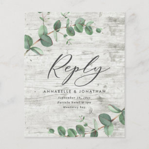 Budget Eukalyptus foliage White wood Hochzeit RSVP