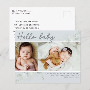 Budget-Eukalyptus-Foto Hallo-Baby-Postkarte