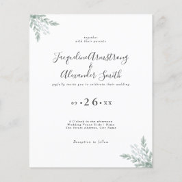 Budget Eukalyptus Greenerity Einladung Hochzeit Flyer