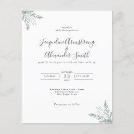 Budget Eukalyptus Greenerity Einladung Hochzeit Flyer