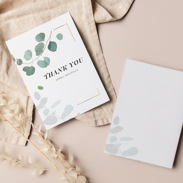 Budget Eukalyptus Greenerity Gold Frame Vielen Dan Mitteilungskarte (Von Creator hochgeladen)