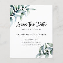 Budget Eukalyptus Greenerity Wedding Save the Date