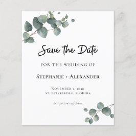 Budget Eukalyptus Greenerity Wedding Save the Date