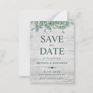 Budget Eukalyptus Greenerity Wedding Save the Date Mitteilungskarte