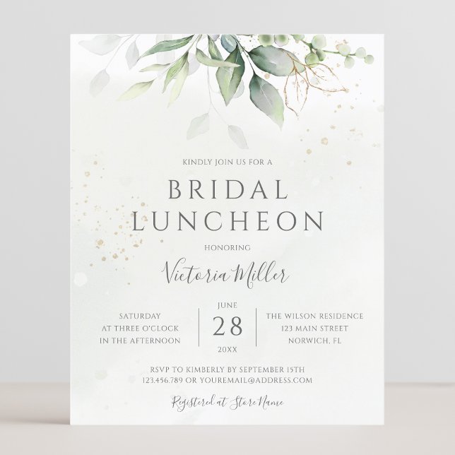 Budget Eukalyptus Greenery Bridal Luncheon Einladu (Von Creator hochgeladen)