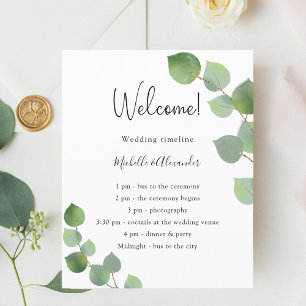 Budget Eukalyptus grün Hochzeitsprogramm